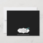 Black Gold Art Deco Pfauenhochzeit speichern Datum Save The Date (Rückseite)