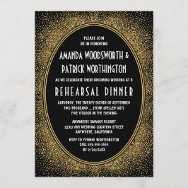 Black & Gold Art Deco Probe Dinner Einladungen