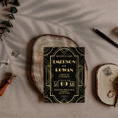 Black & Gold Art Deco Roaring 20er Jahre Custom Einladung