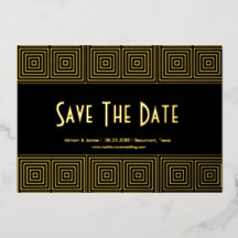 Black & Gold Art Deco Save the Date Inspiriert