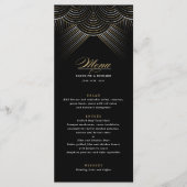 Black Gold Art Deco String Lights Flat Menu Menükarte (Vorderseite)