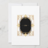 Black & Gold Art Deco Wedding Invitation  Einladung (Rückseite)