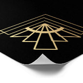 Black Gold Art Deco Willkommen auf unserem Hochzei Poster (Ecke)