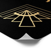 Black Gold Art Deco Willkommen bei der Hochzeit de Poster (Ecke)