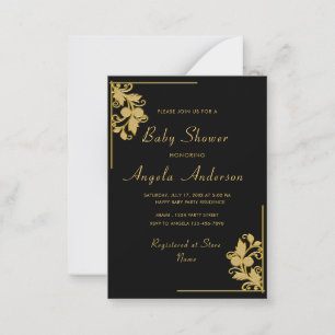 Black Gold Baby Girl Shower Einladung Vorlage