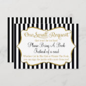 Black Gold Baby Shower Book Card Bringen Sie einen Begleitkarte (Vorne/Hinten)