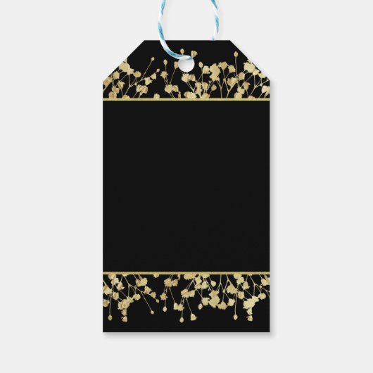 Black & Gold Babys atemberaubende Blumenzettel Geschenkanhänger (Rückseite)