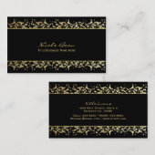 Black & Gold Babys atmen florale Visitenkarte (Vorne/Hinten)