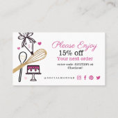 Black & Gold Baking & Cooking Utensil Vielen Dank Visitenkarte (Rückseite)