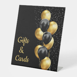 Black Gold Ballon Chic Geburtstagsgeschenke & Kart Sockelschild