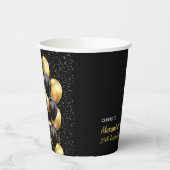 Black Gold Ballon Chic jubelt zum Geburtstag Pappbecher (Links)
