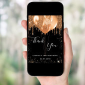 Black Gold Ballons zum Geburtstag Dankeschön Karte