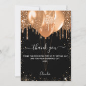 Black Gold Ballons zum Geburtstag Dankeschön Karte (Vorderseite)