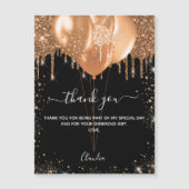 Black Gold Ballons zum Geburtstag Dankeschön Karte (Vorderseite)