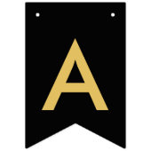 Black Gold Balloon Chic Happy Birthday Wimpelkette (Dritte Fahne)