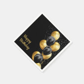 Black Gold Balloon Chic Serviette (Ecke)