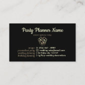 Black Gold Balloon Event Party Plane Visitenkarte (Rückseite)