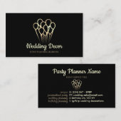 Black Gold Balloon Event Party Plane Visitenkarte (Vorne/Hinten)