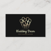 Black Gold Balloon Event Party Plane Visitenkarte (Vorderseite)