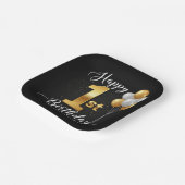 Black Gold Balloons 1st Birthday Paper Plate Pappteller (Gewinkelt)