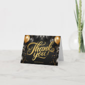 Black Gold Balloons Business Danke Karte (Vorderseite)
