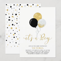 Black & Gold Balloons | Es ist eine Baby-Dusche