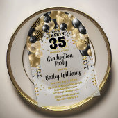 Black Gold Balloons Graduation Party Acryleinladungen