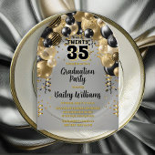 Black Gold Balloons Graduation Party Acryleinladungen