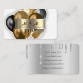 Black Gold Balloons White Real Gold Foil Visitenkarte (Vorne/Hinten)