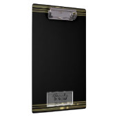 Black Gold Band Elegantes Chic Glam Personalisiert Klemmbrett (Rechts)