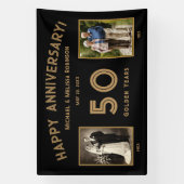 Black & Gold Banner zum 50. Hochzeitstag Foto (Vertikal)