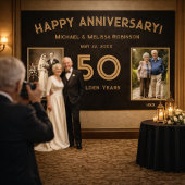Black & Gold Banner zum 50. Hochzeitstag Foto