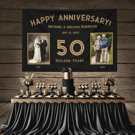 Black & Gold Banner zum 50. Hochzeitstag Foto
