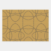 Black Gold Barbed Lux Geschenkpapier Set (Vorderseite 2)