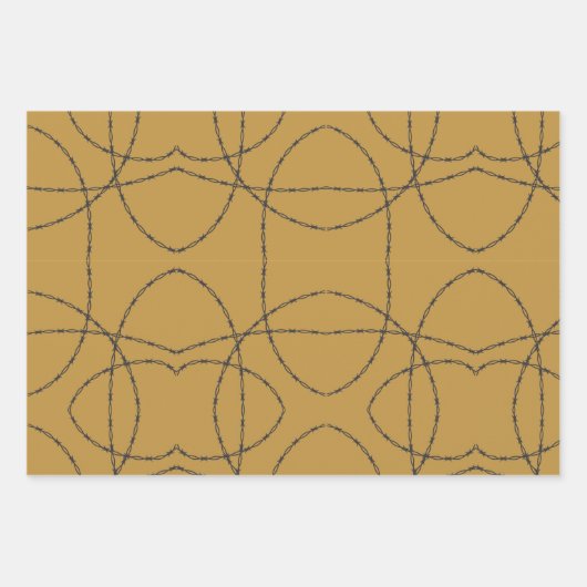 Black Gold Barbed Lux Geschenkpapier Set (Vorderseite 2)