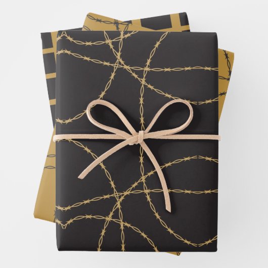 Black Gold Barbed Lux Geschenkpapier Set (Beispiel)