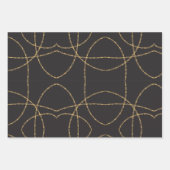 Black Gold Barbed Lux Geschenkpapier Set (Vorderseite)