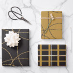 Black Gold Barbed Lux Geschenkpapier Set<br><div class="desc">Das gegrillte schwarz-goldmatte Luxus-Design ist eine perfekte Auswahl,  um ein schönes Geschenk zu verpacken.</div>