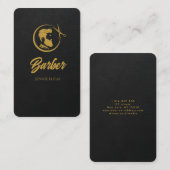 Black & Gold Barber Shop Business Card Visitenkarte (Vorne/Hinten)