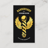 Black Gold Barbershop Barber Pole Barber Shop Visitenkarte (Vorderseite)