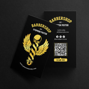 Black Gold Barbershop Friseurstange Friseursalon Visitenkarte