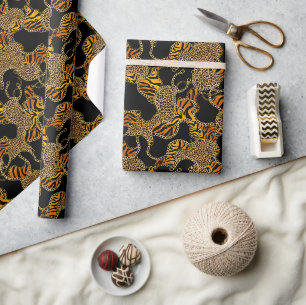 Black Gold Barock Glam Erwachsenen-Geburtstag Geschenkpapier