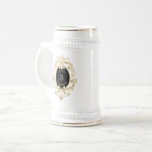 Black Gold Barock Trauzeuge Beer Stein Bierglas