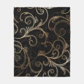 Black Gold Baroque Fleece Blanket (Vorderseite)