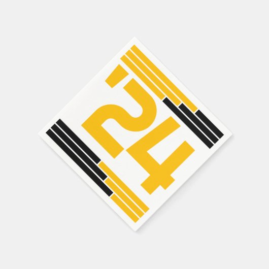 Black & Gold Bars Class of '24 Grad Party Serviette (Ecke)