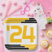 Black & Gold Bars Class of '24 Graduate Pappteller (Party)