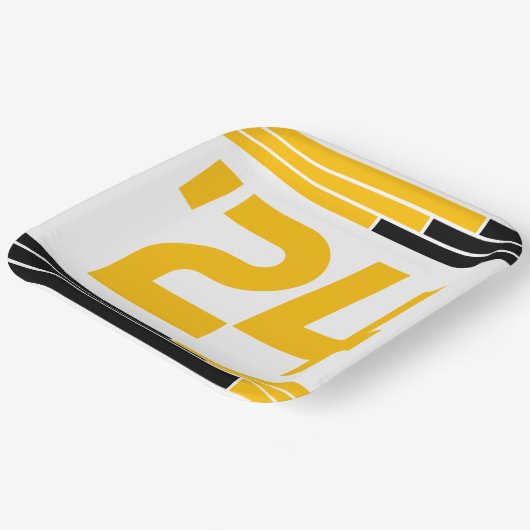 Black & Gold Bars Class of '24 Graduate Pappteller (Gewinkelt)