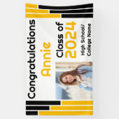 Black & Gold Bars Ein Foto Abschluss Banner (Vertikal)