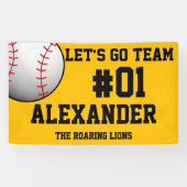 Black Gold Baseball Team Spirit Banner (Horizontal)