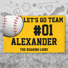 Black Gold Baseball Team Spirit Banner